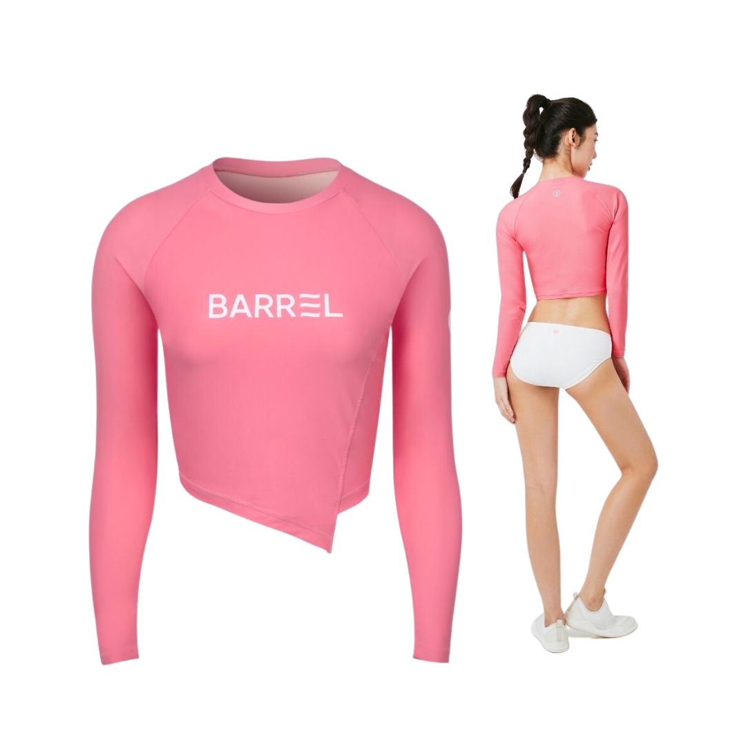 ▲BARREL 日落不對稱女款短版防曬衣 ROSE PINK 已斷貨