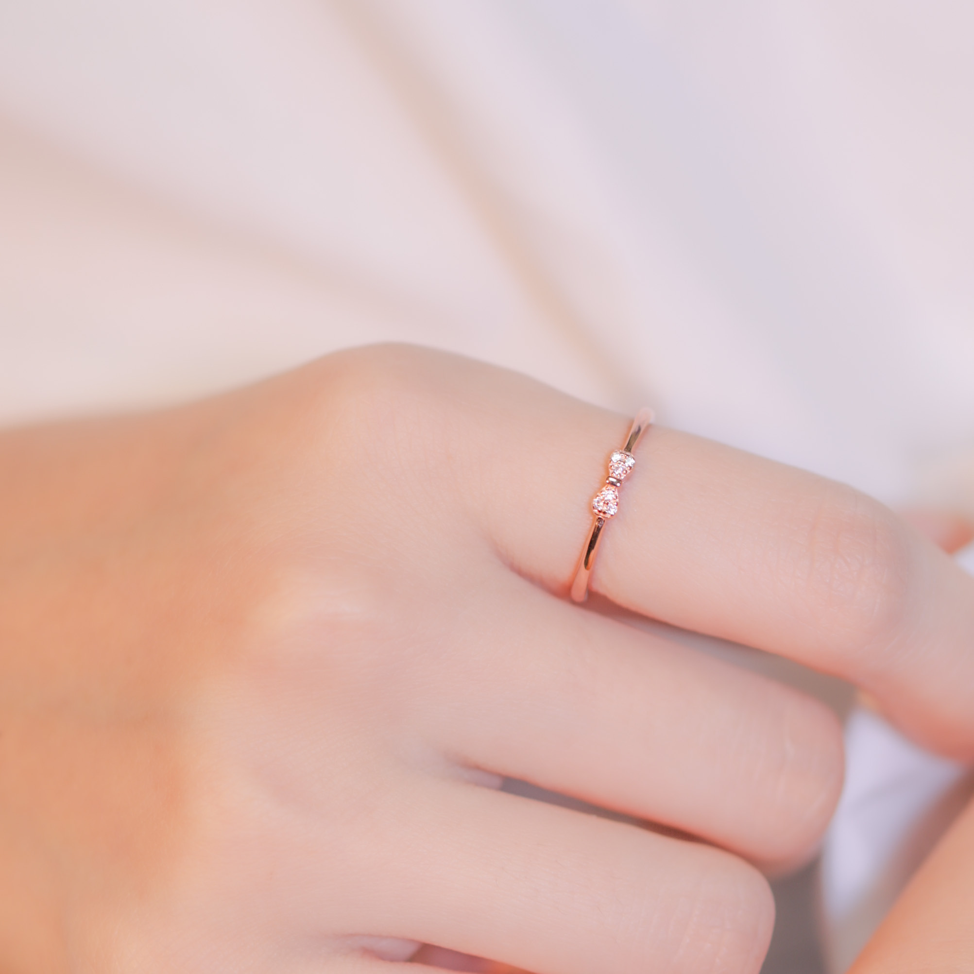 | 925純銀・白金 · 玫瑰金| 蝴蝶小結戒指（銀/玫瑰金） | RI0509 |