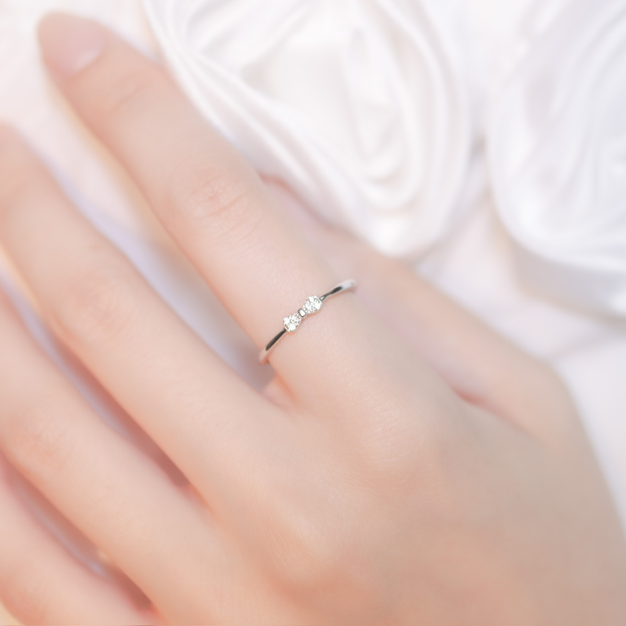 | 925純銀・白金 · 玫瑰金| 蝴蝶小結戒指（銀/玫瑰金） | RI0509 |