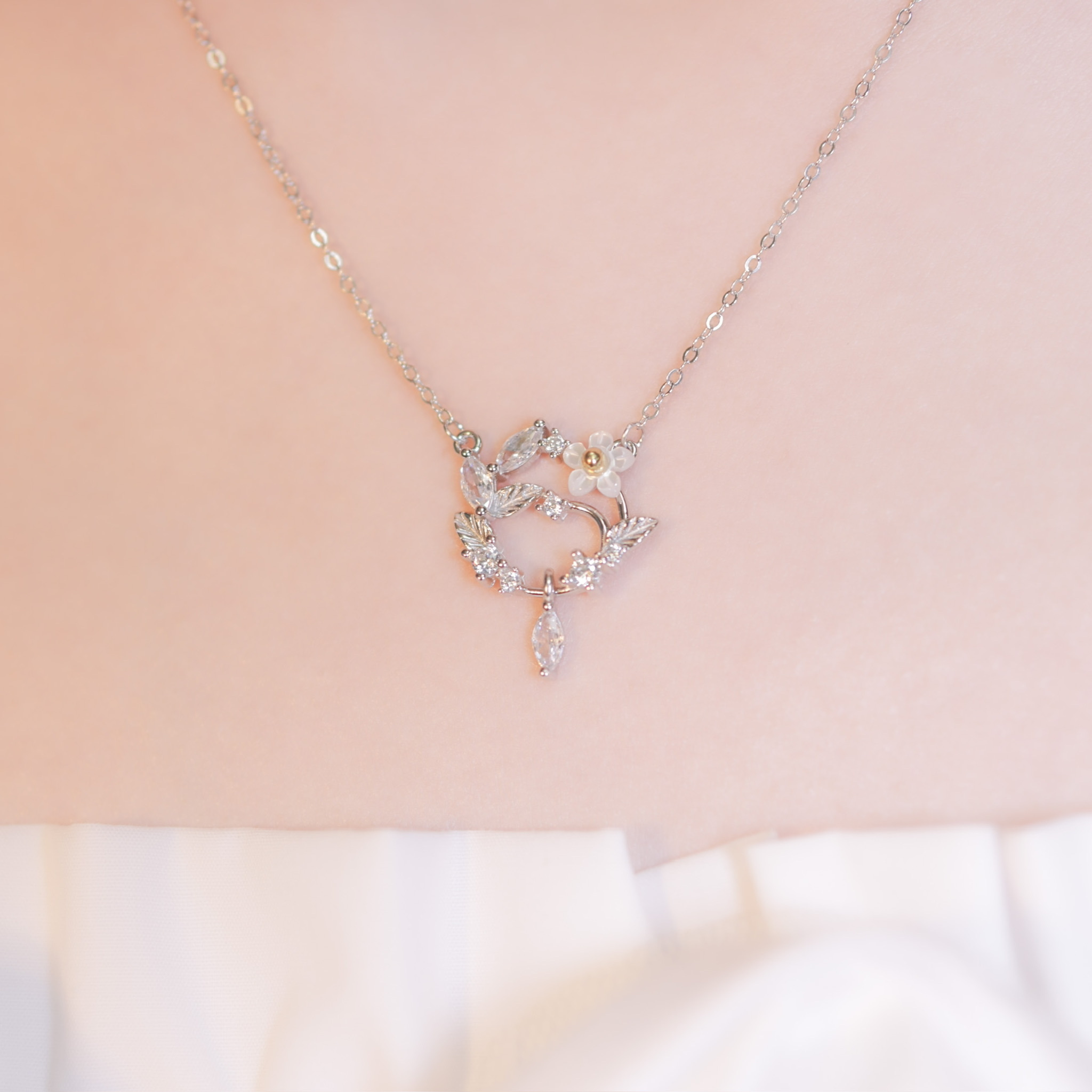 | 925純銀・ 白金 | 陌上花開項鍊 | NE0761 |