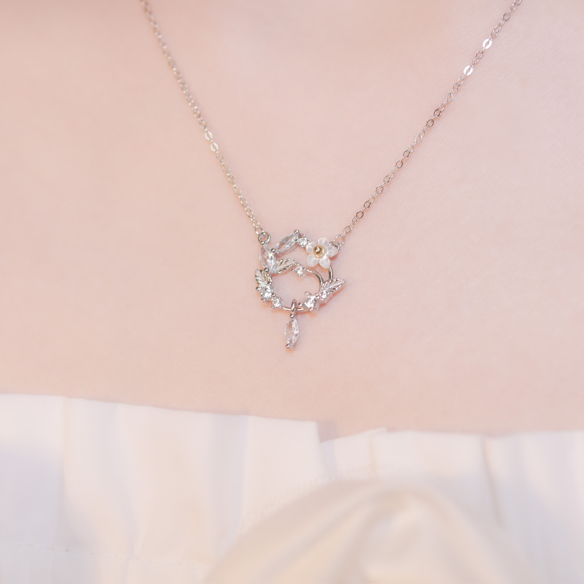 | 925純銀・ 白金 | 陌上花開項鍊 | NE0761 |