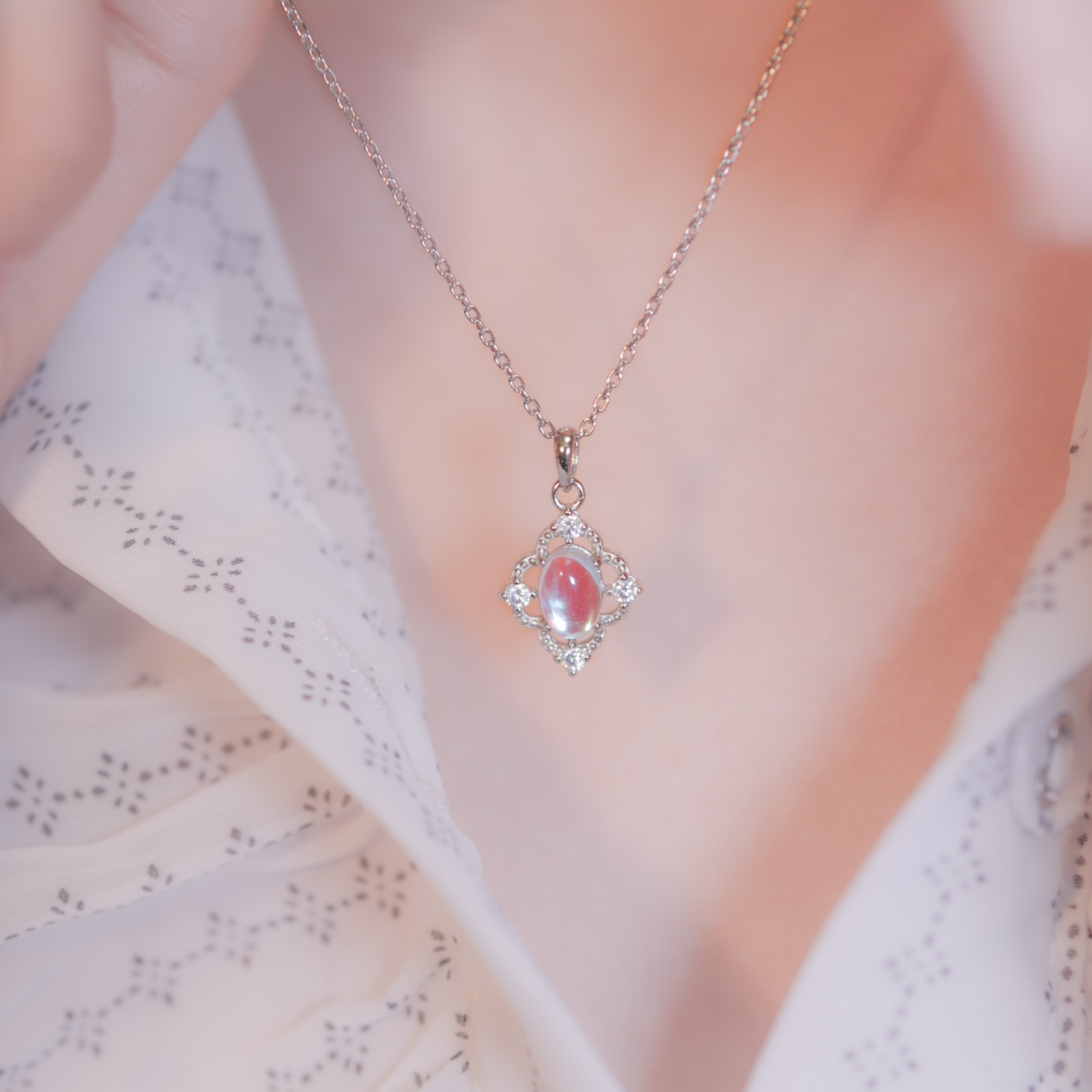 | 925 Silver・White Gold | Puzzle Of Moonlight Necklace | NE0735 |