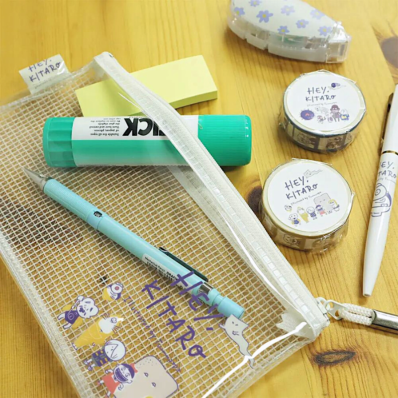 Kitera PVC Pencil Case－Hey,KITARO Series (Japanese Stationery Brand)