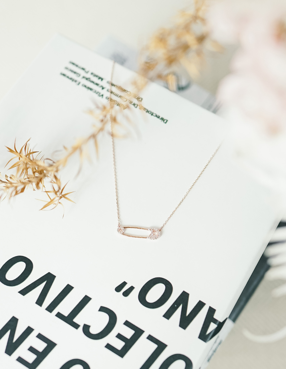 925 純銀施華洛世奇水鑽別針項鍊