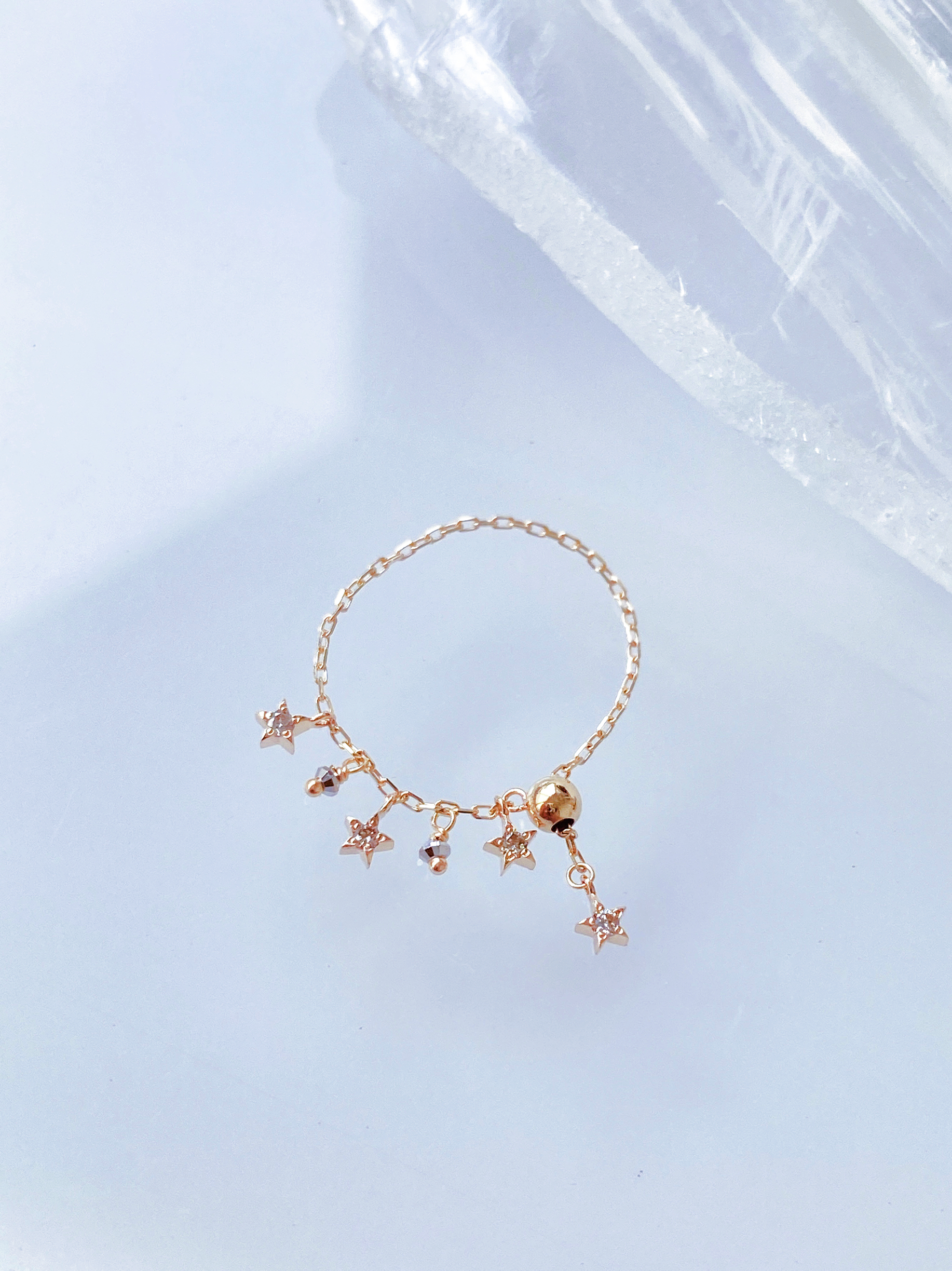 雙色星星吊墜鍊戒