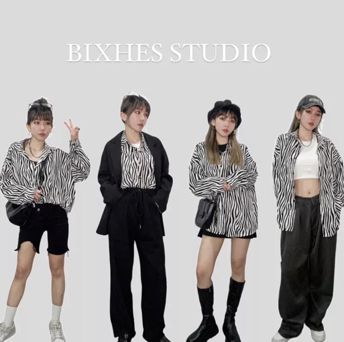 斑馬紋oversize襯衫(G00020)