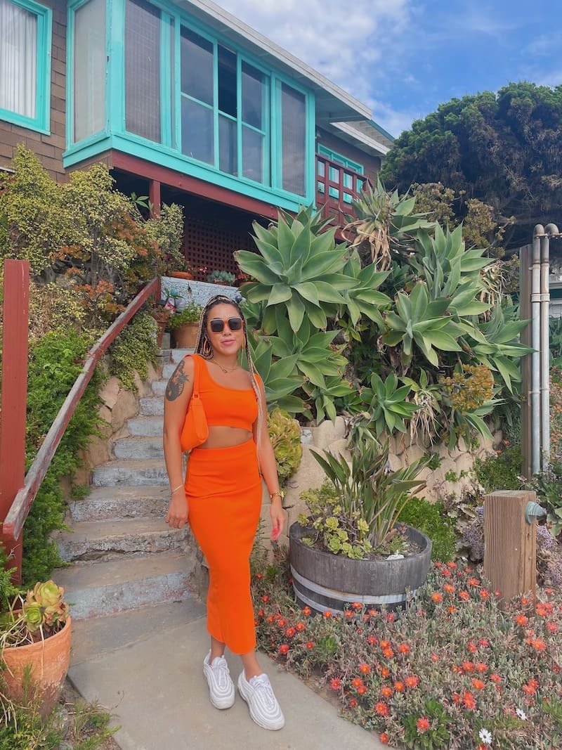 烈橘歐美長裙套裝