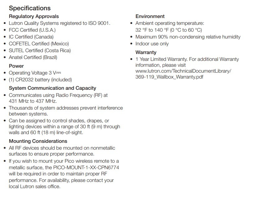 路創 PICO 無線控制 PQ2-2B-TAW-P02（場景鍵盤）