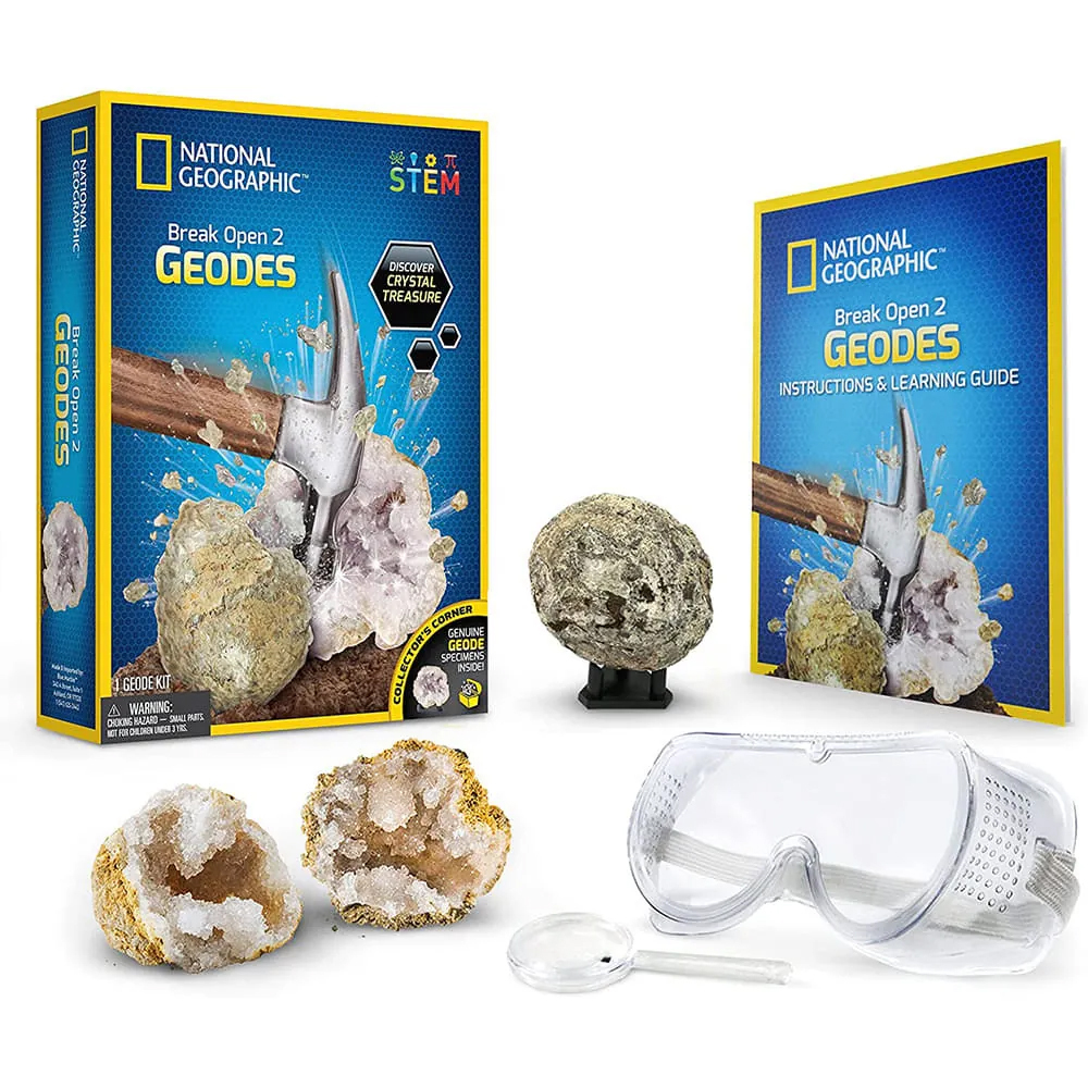 National Geographic 發現水晶寶藏 敲開原石發現水晶2入