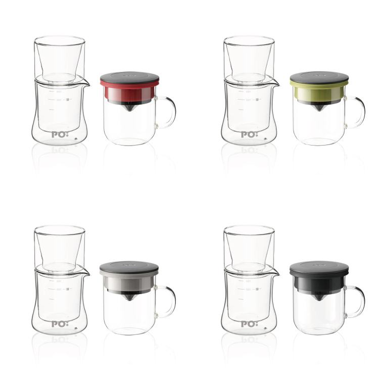 PO: 丹麥手沖咖啡二件組(咖啡杯350ml-共4色/濾杯組)