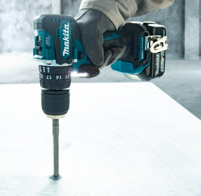 "MAKITA"牧田牌 充電式衝擊電鑽 (無碳刷馬達) (鋰18V) (2.0Ah薄電池)