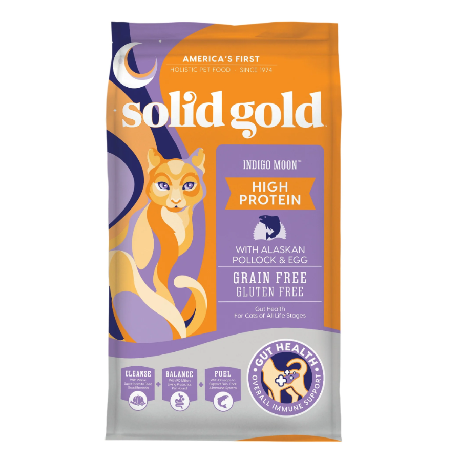 Solid Gold Indigo Moon Dry Cat Food - Alaskan Pollock & Eggs．3lb/12lb