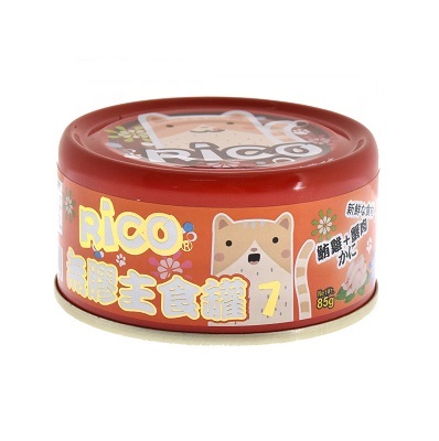 RICO無膠貓用主食罐7號-鮪雞+蟹肉85g【原箱24罐】