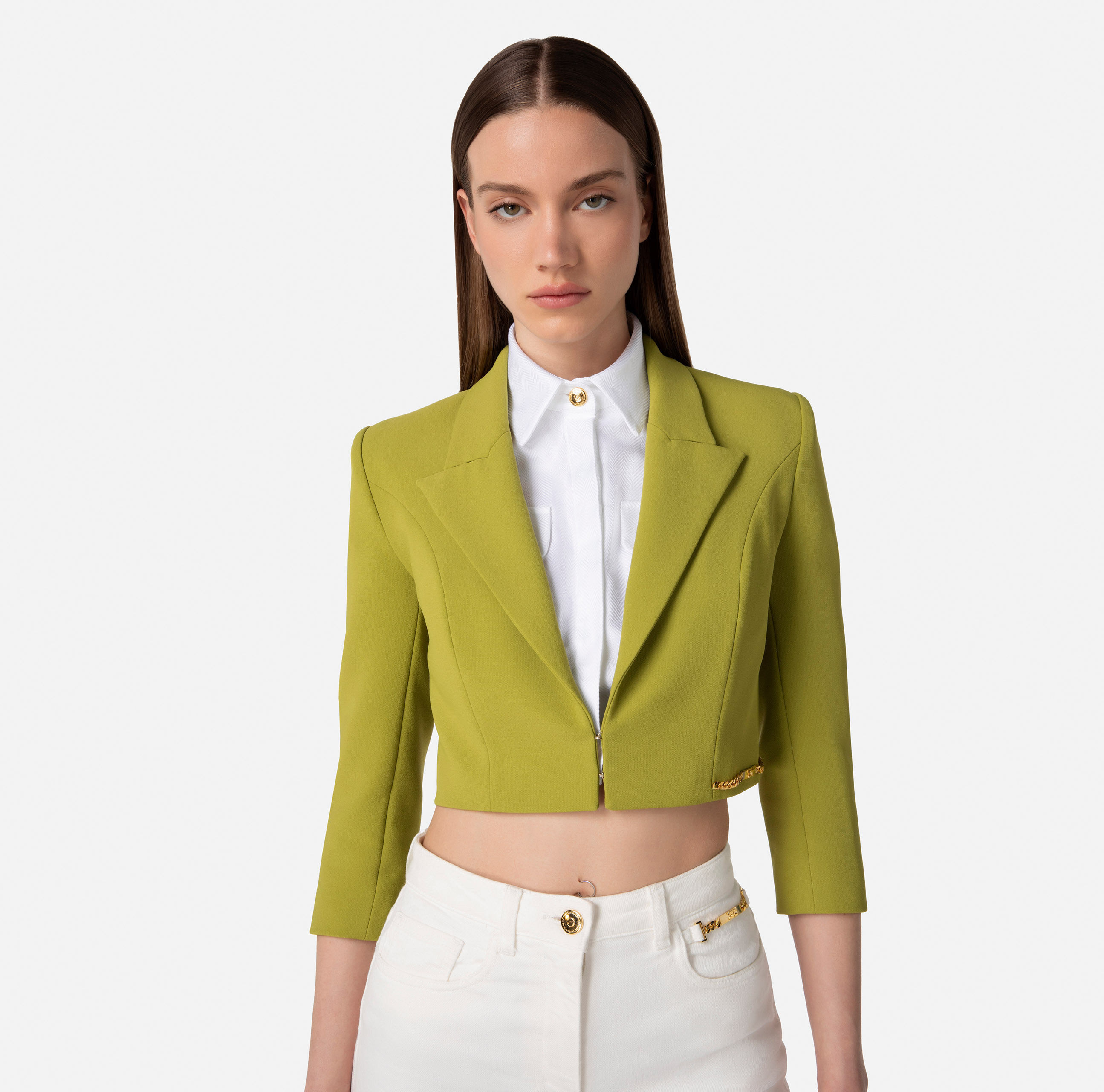 短版西裝外套(抹茶綠)
