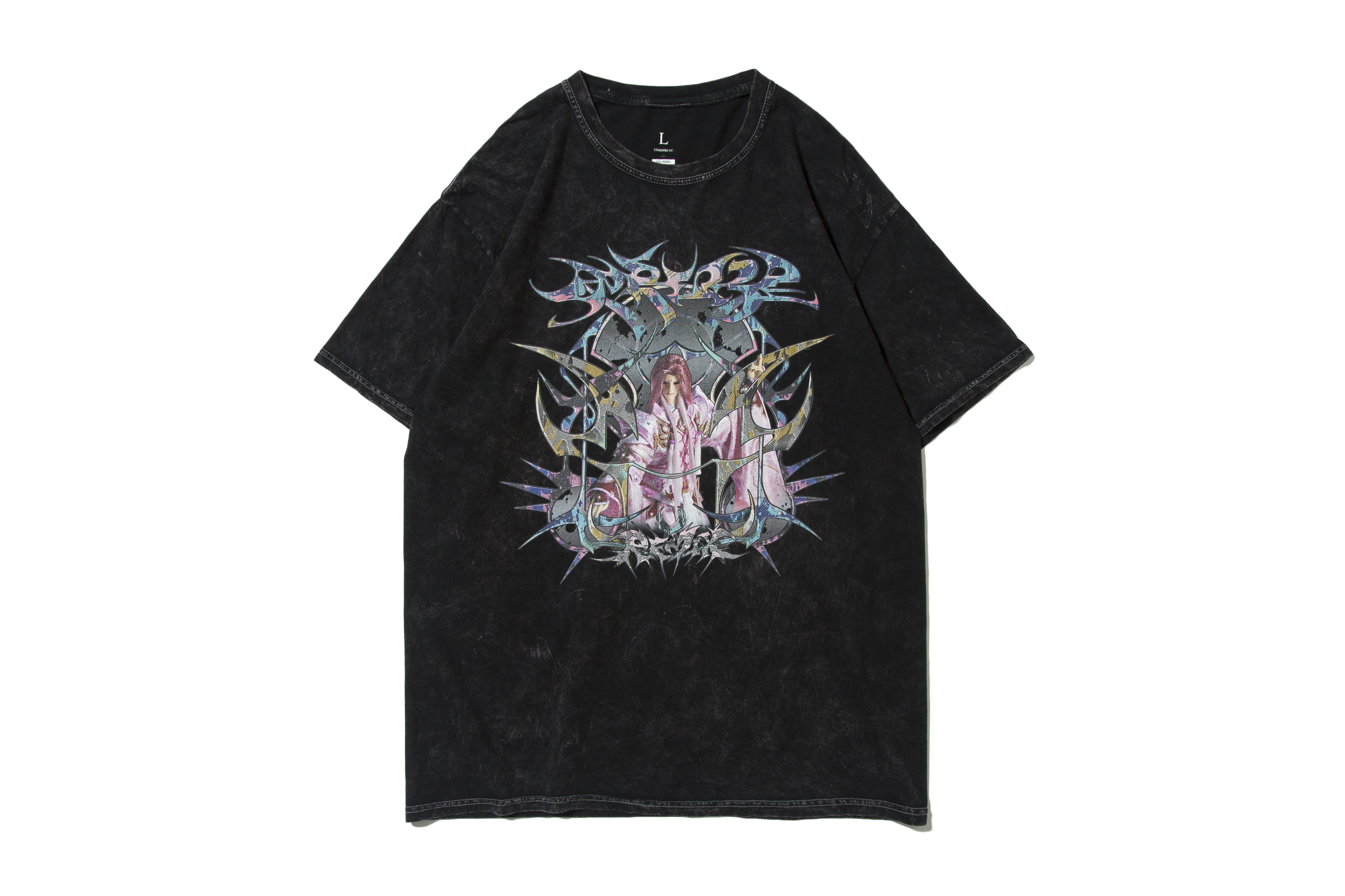 REMIX "PILI 鳳鳴玉鶠皇 BLEACHED TEE" (Black)