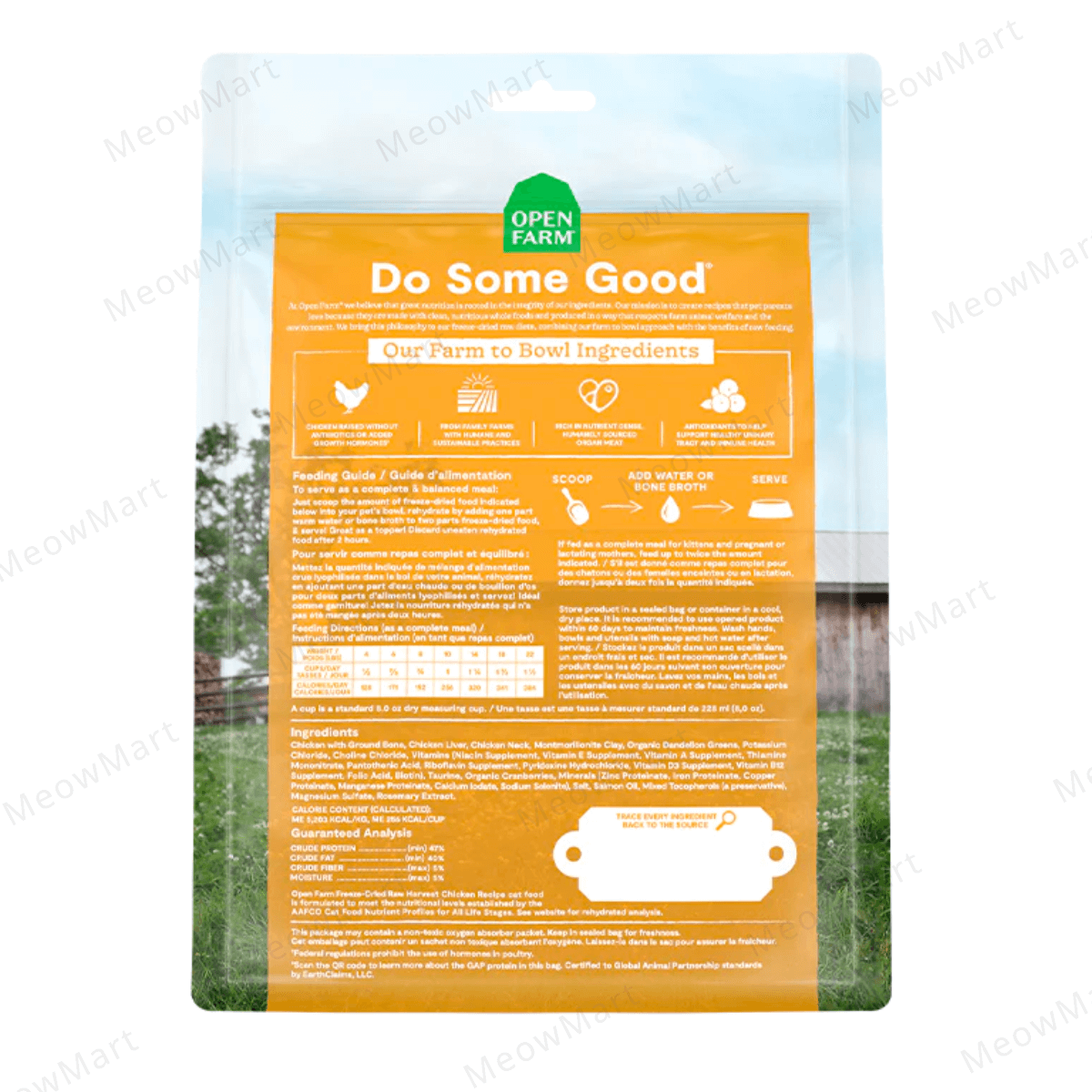 OPEN FARM 冷凍脫水走地雞生肉貓糧 9oz