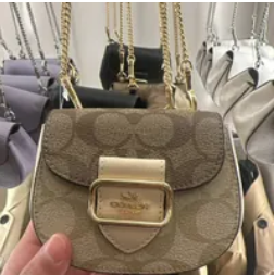 [S] COACH CJ541 PFY DMND MRGN CC CHN,IM/LIGHT KHAKI/IVORY MULTI,, 195031949890 (SCO439)