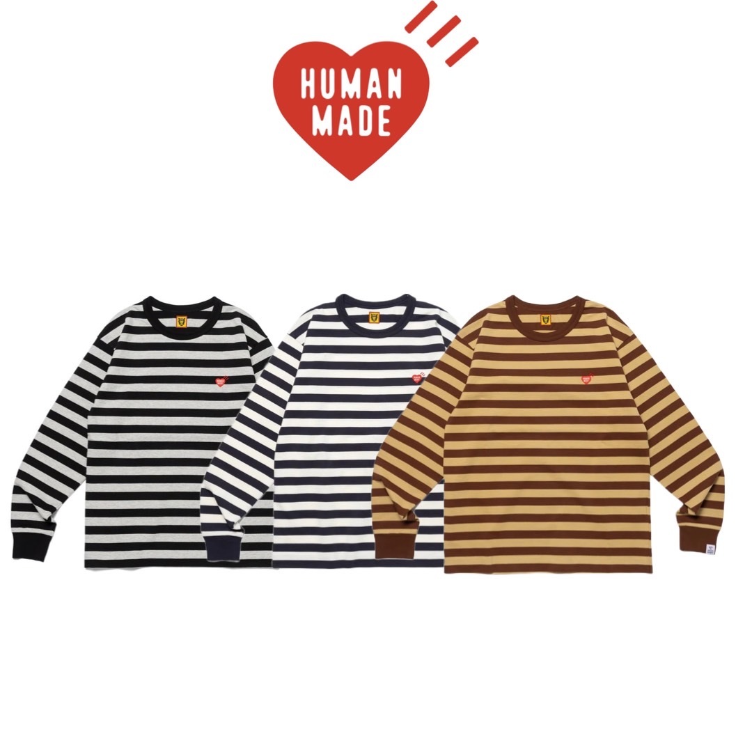 日本製HUMAN MADE STRIPED L/S T-SHIRT 條紋薄長Tee