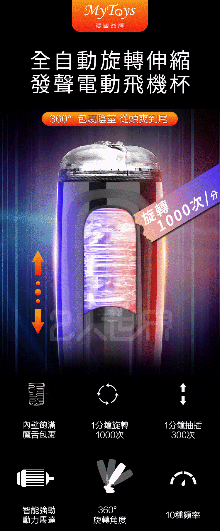 Mytoys Rocky 伸縮旋轉 電動飛機杯