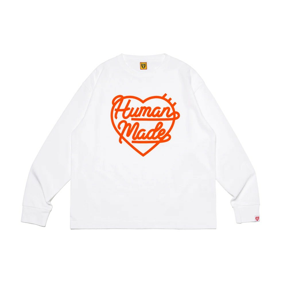 HM25CS046 HUMAN MADE HEART L/S T-SHIRT 愛心胸前薄長