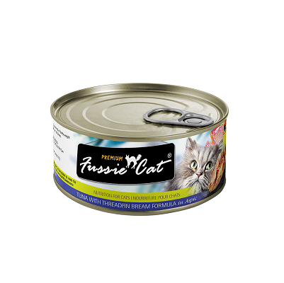 Fussie Cat 黑鑽 貓罐頭 吞拿魚 + 鯛魚 80g 【24罐】