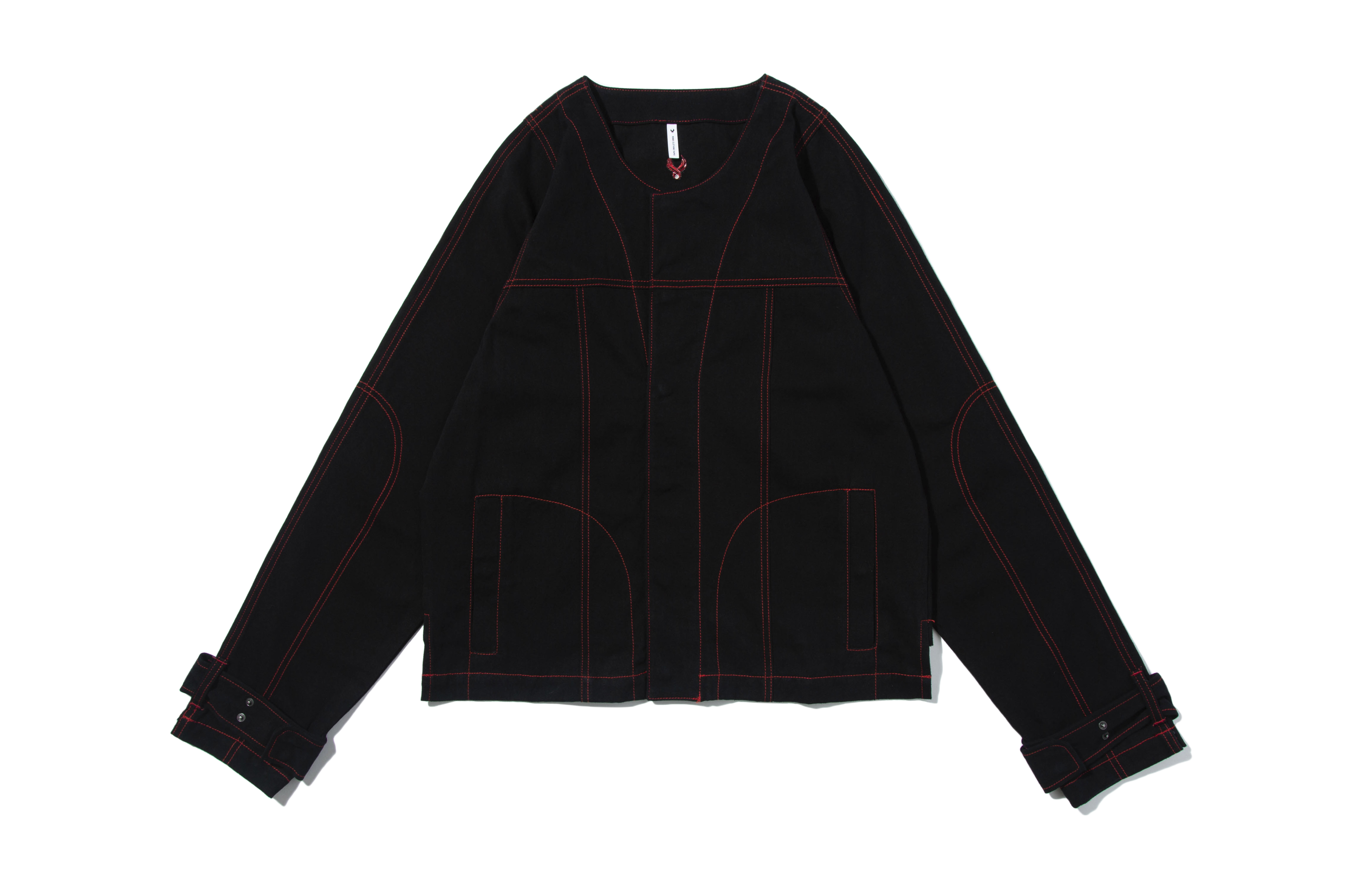 REMIX ’21 A/W D-COLLARLESS JACKET " (Black)