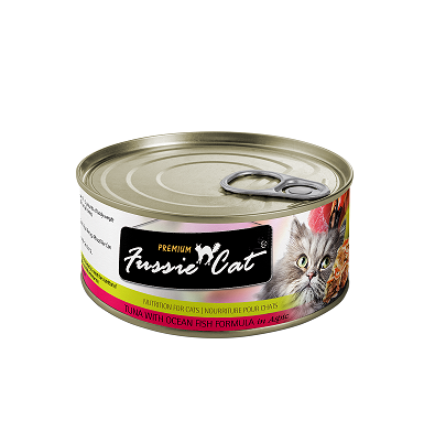 Fussie Cat 黑鑽 貓罐頭 吞拿魚 + 海魚 80g 【24罐】