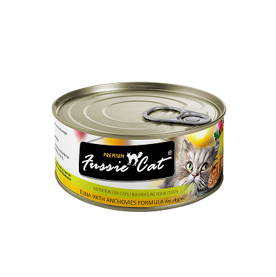 Fussie Cat 黑鑽 貓罐頭 吞拿魚+鯷魚 80g 【24罐】