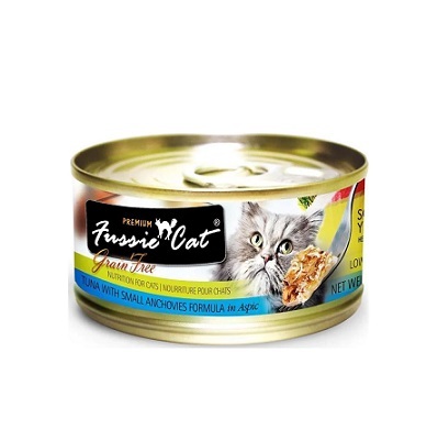 Fussie Cat 黑鑽 貓罐頭 吞拿魚 + 白身魚 80g 【24罐】