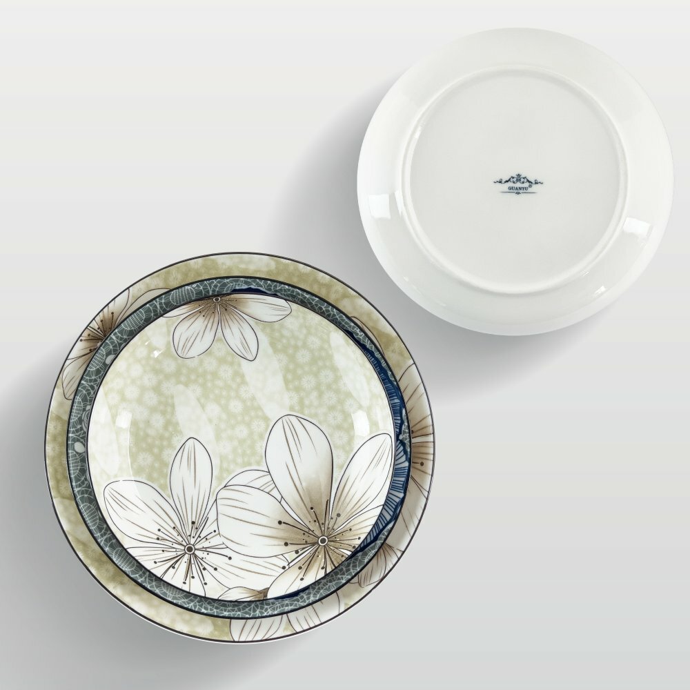 木棉花 深盤17.5/20/22.5cm AS03-59 【陶杯杯瓷器】