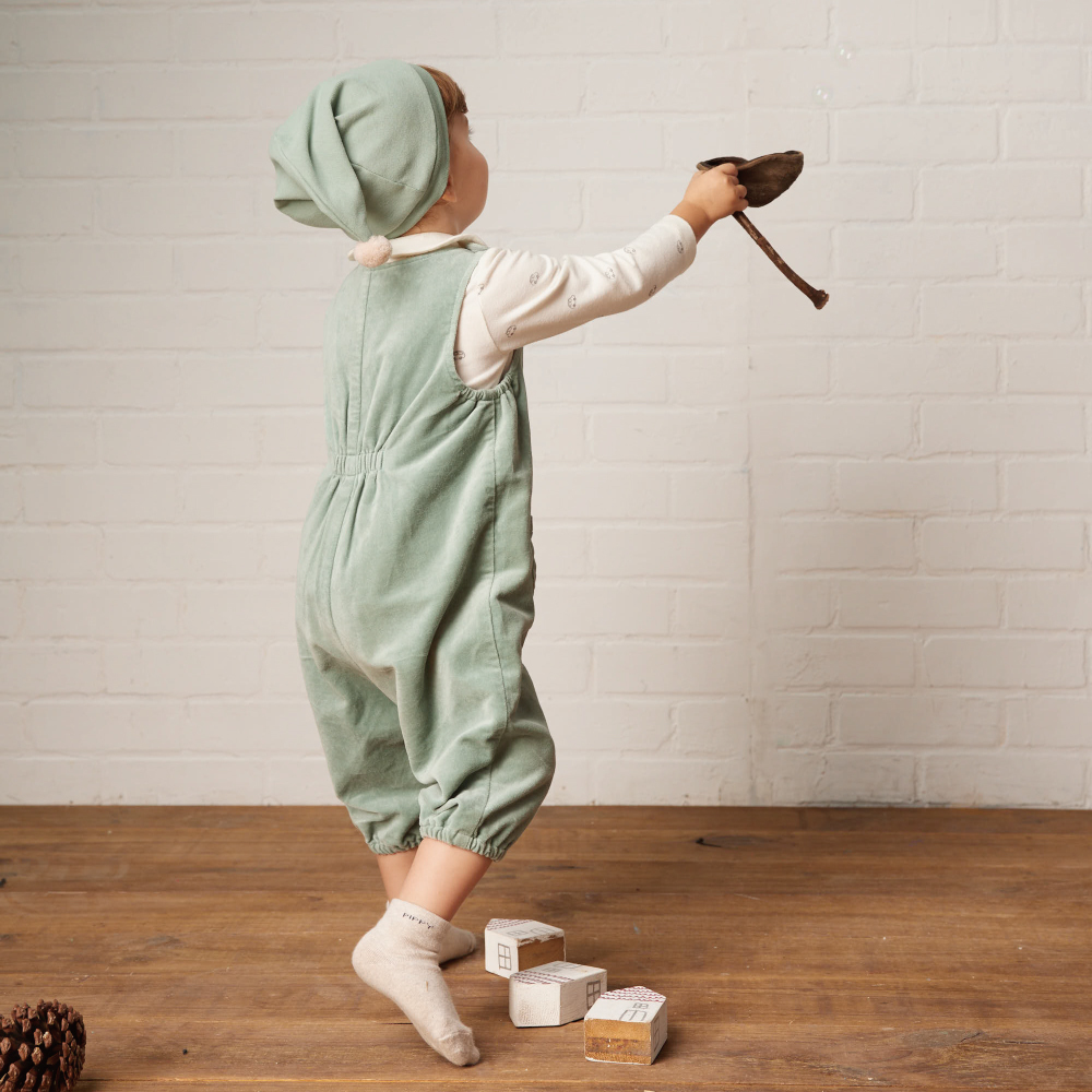 PIPPY童趣小刺蝟棉質連身三件組褲禮盒  綠