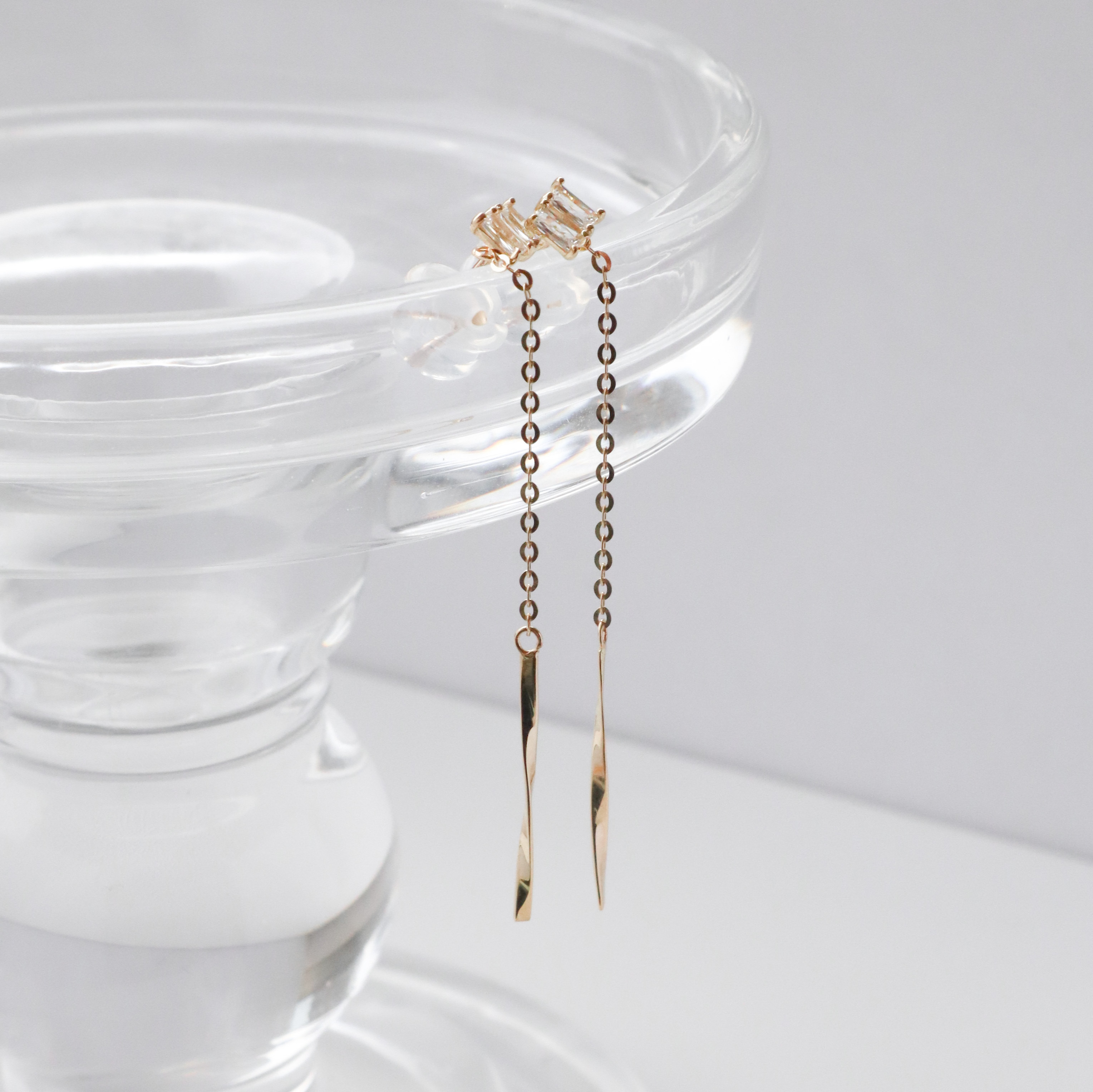 10K/細語垂墜耳環