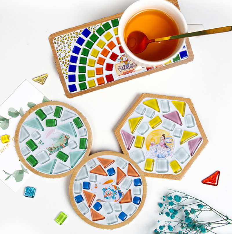 中秋節手工diy馬賽克杯墊 ZQ768