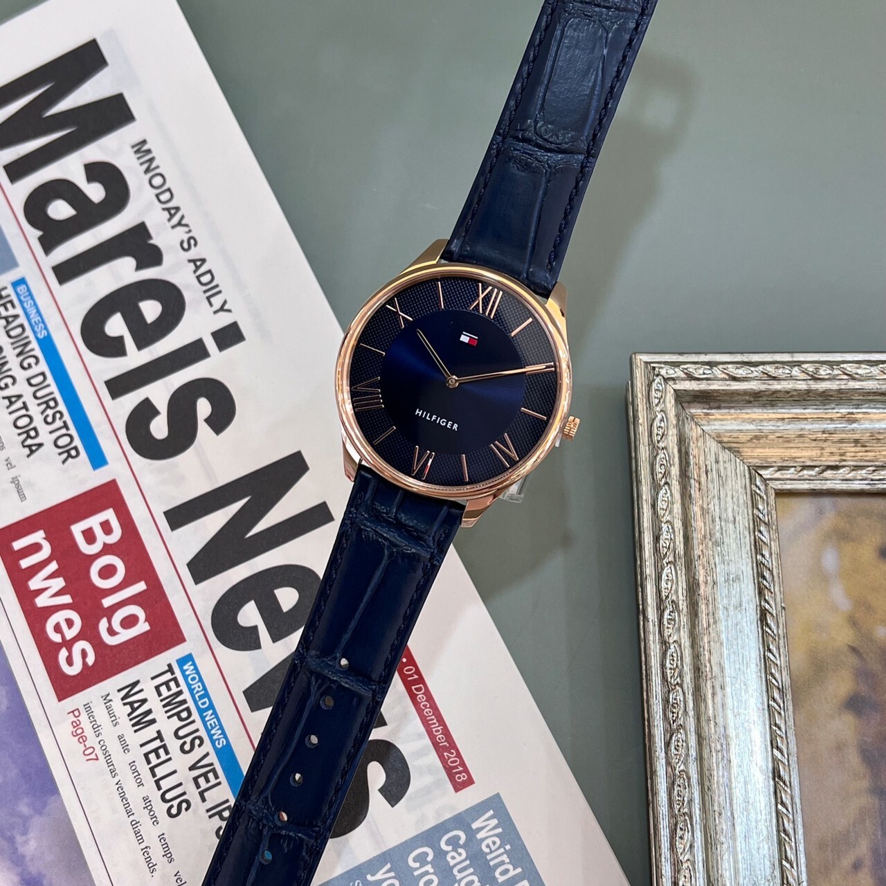 【Tommy Hilfiger】極簡羅馬刻度知性款男錶1710517 43mm 現代鐘錶