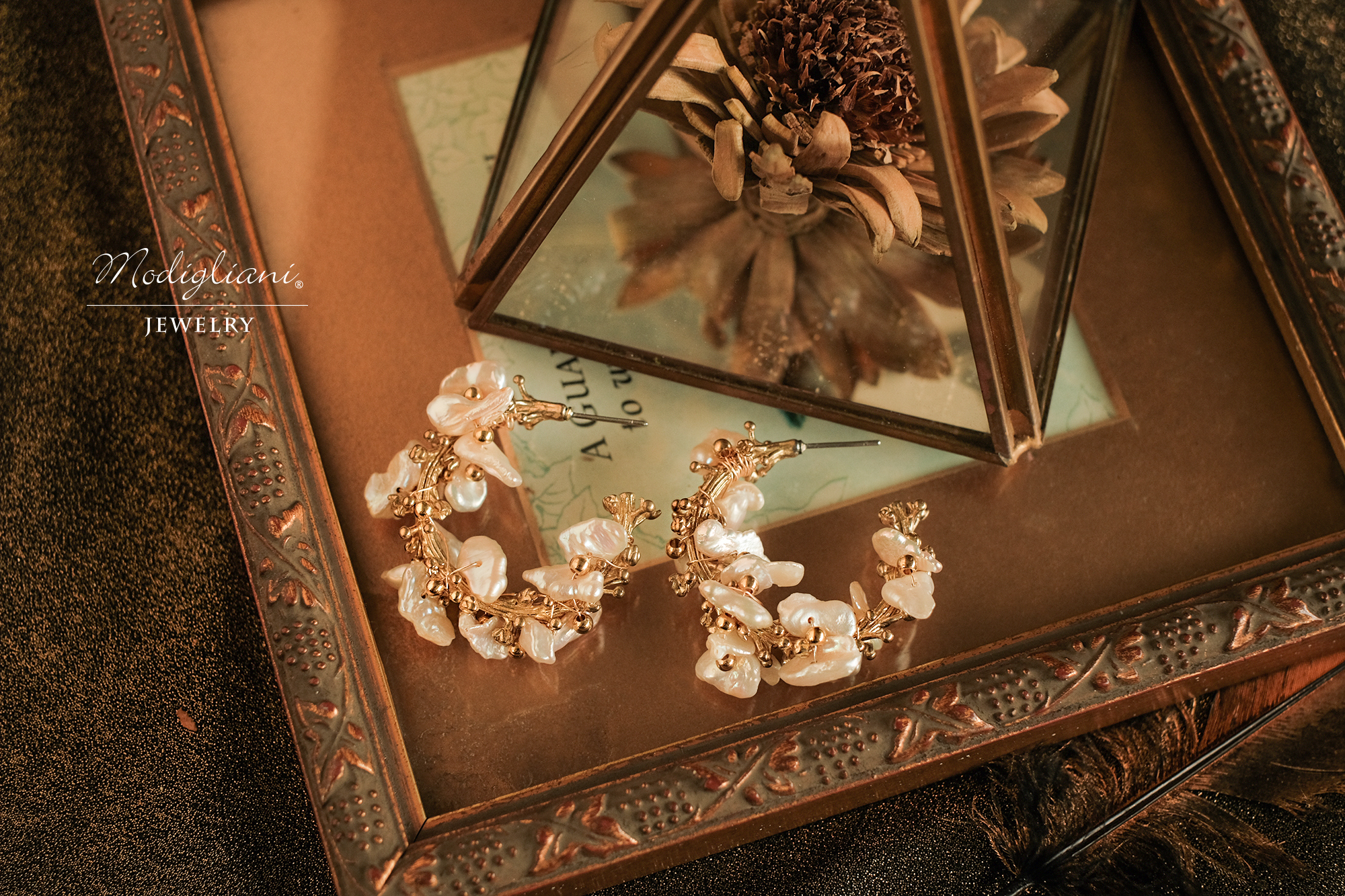 黃銅飾品, 耳環, 黃銅,天然珍珠,氣質,飾品