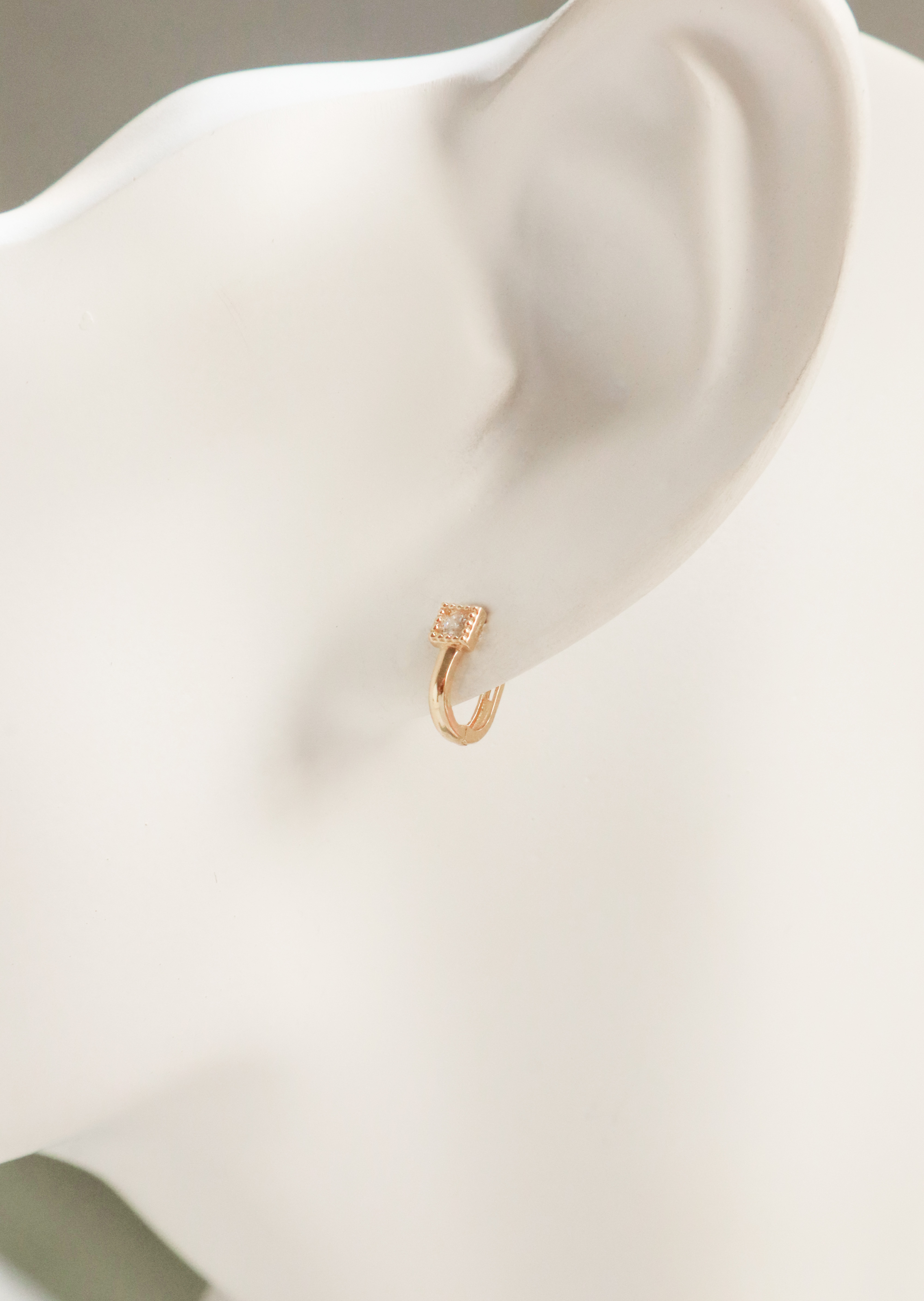 10K/率性方鑽耳環