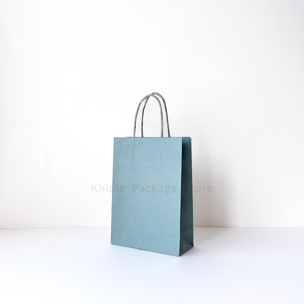 紙繩牛皮提袋｜6K｜灰藍