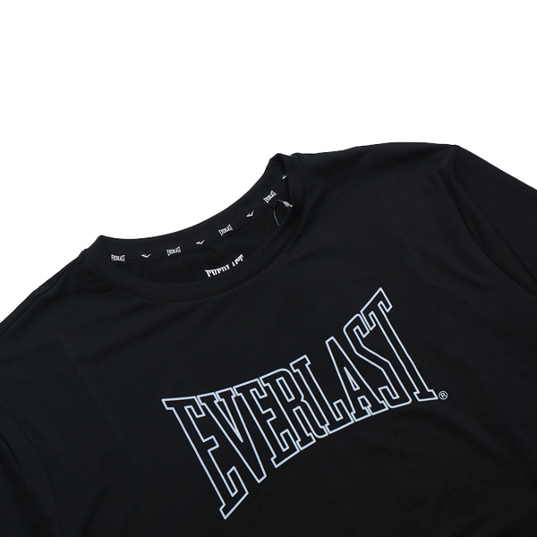 EVERLAST 短袖 短T 黑 大LOGO 運動 抗菌 上衣 男 4021109320