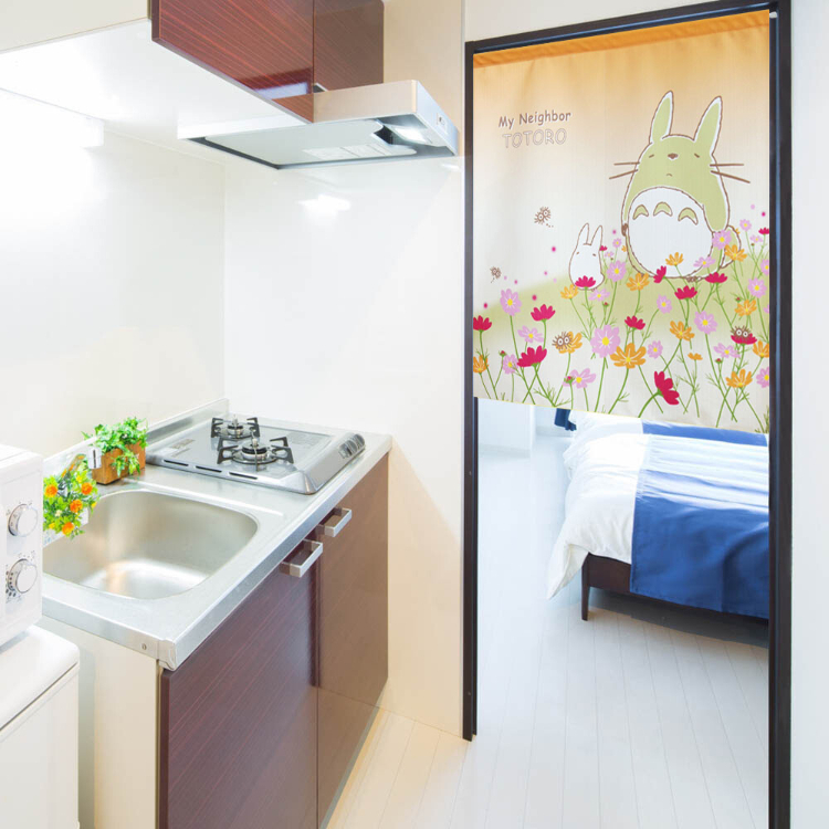 吉卜力龍貓短門簾 85×90cm 波斯菊 #CM23SD-11236