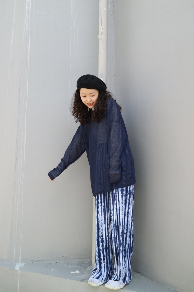 [4色入 ] 必入手薄身Oversize Top ( Navy)