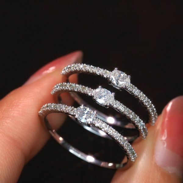 橢圓形鑽石戒指