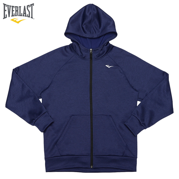 EVERLAST 外套 藍色 LOGO 連帽 刷毛 休閒外套 男 4051140480