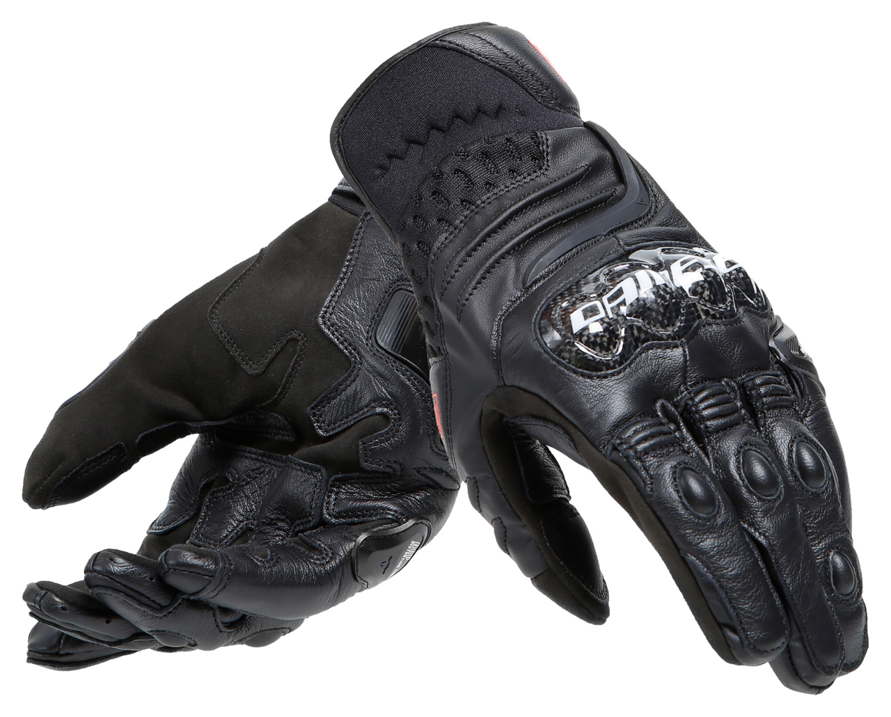 DAINESE CARBON 4 SHORT GLOVES BLACK/BLACK 黑黑 皮布手套