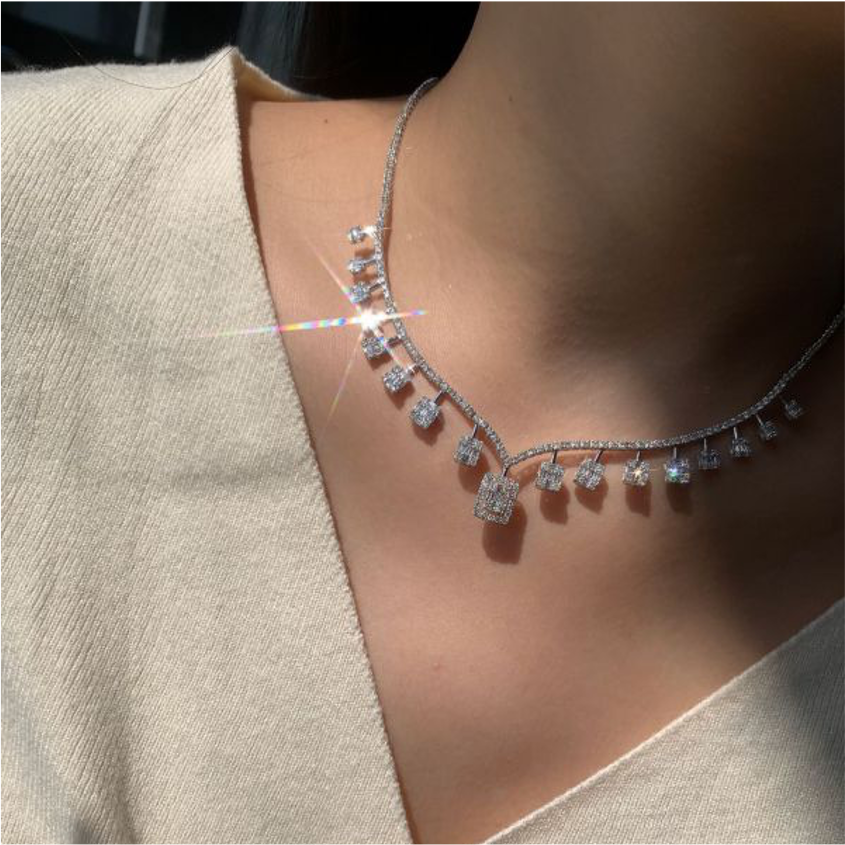 18K白鑽 滿鑽項鍊