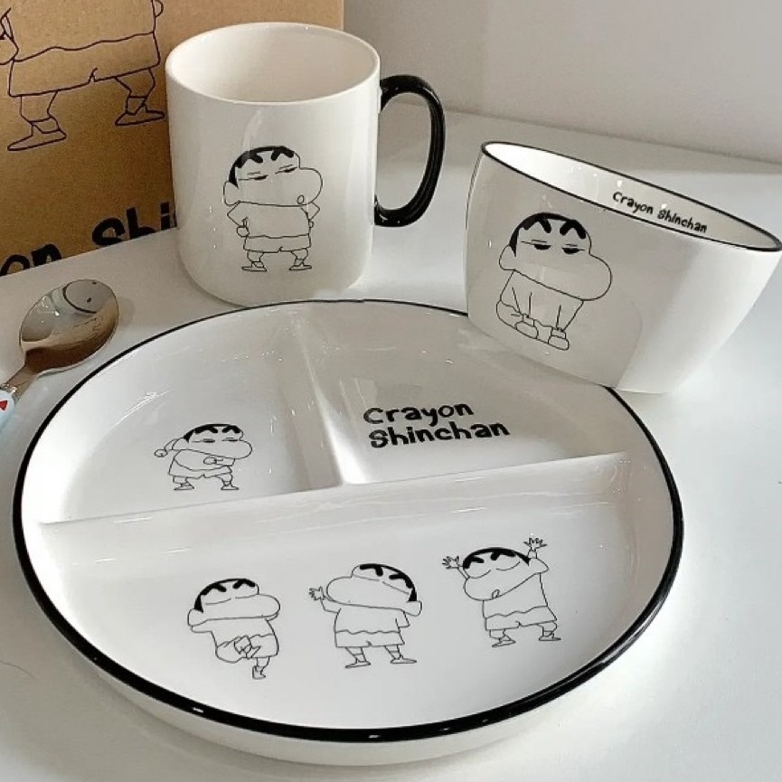 #現貨 正版授權 蠟筆小新 一人分隔餐盤