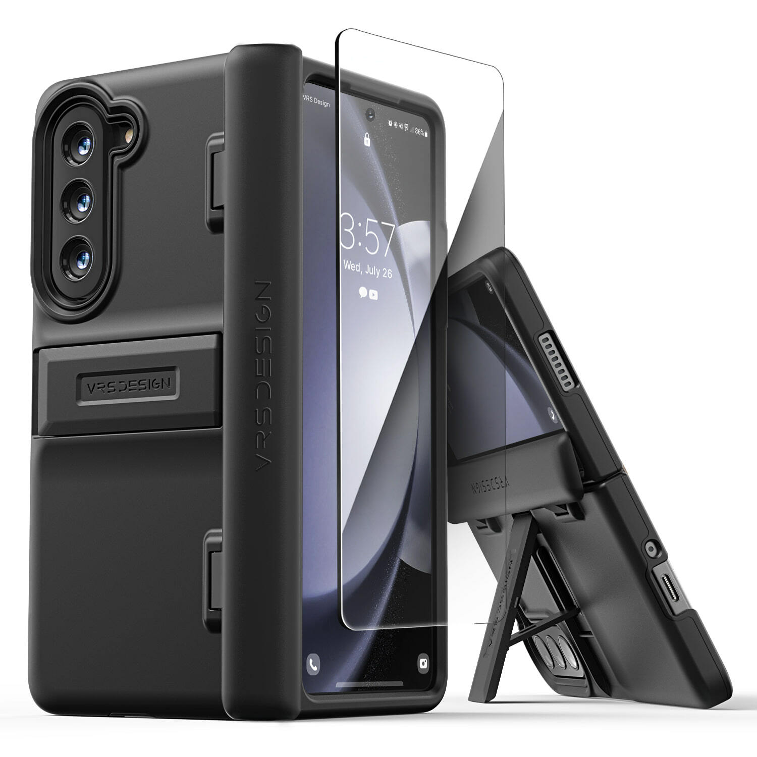【Fold 5 部份現貨】[筆槽/普通 鉸鏈蓋] VRS Design - Quick Stand Modern - Galaxy Z Fold 5 S Pen Case 筆槽支架高度防撞鉸鏈保護手機殼