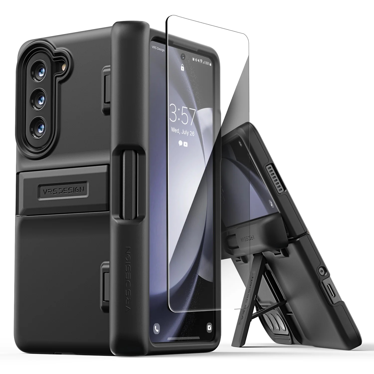 【Fold 5 部份現貨】[筆槽/普通 鉸鏈蓋] VRS Design - Quick Stand Modern - Galaxy Z Fold 5 S Pen Case 筆槽支架高度防撞鉸鏈保護手機殼