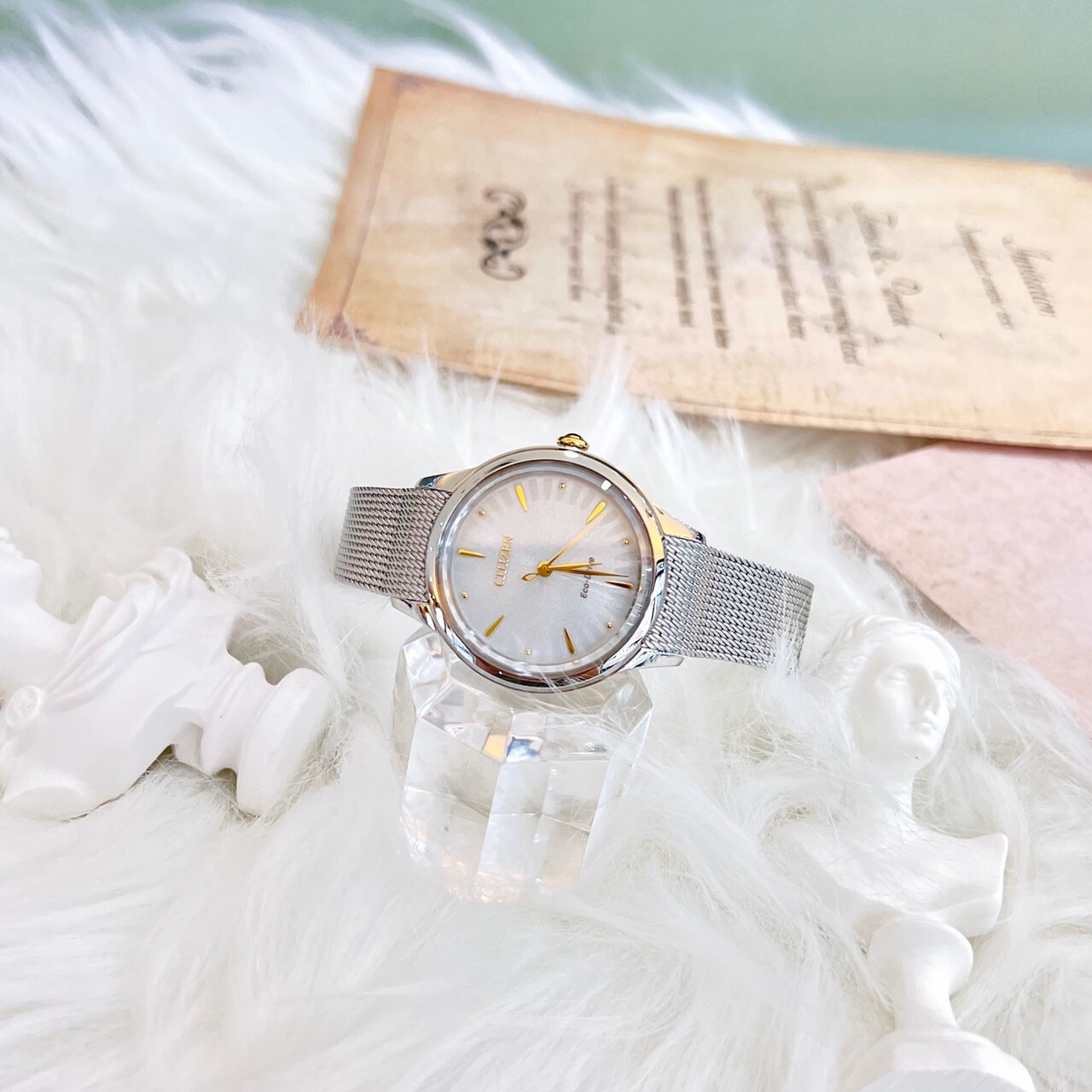 【CITIZEN 星辰】L系列-非洲菊 光動能氣質大三針米蘭帶女錶 EM0814-83A 32.5mm 現代鐘錶