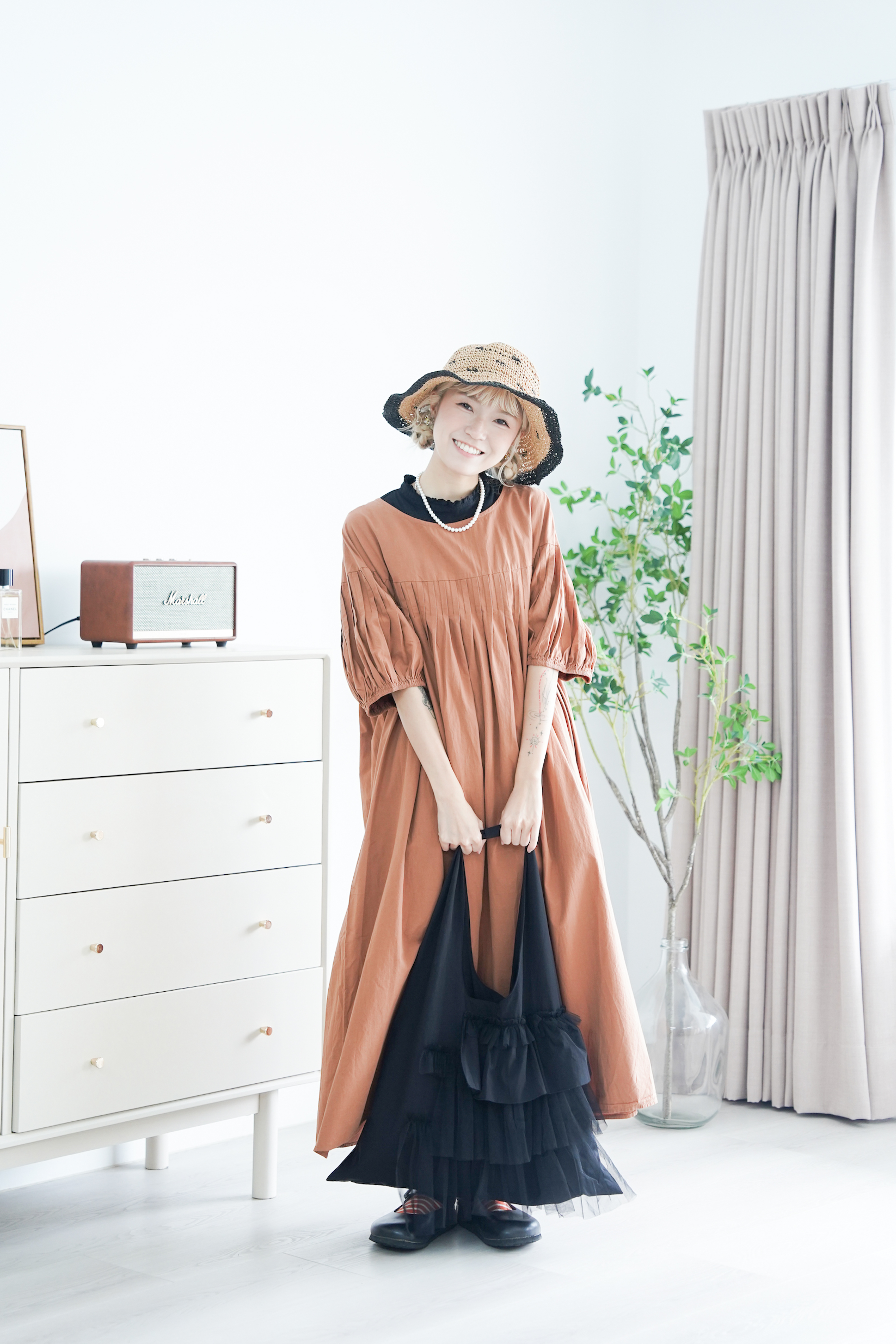 ruffle 紗拼布tote bag