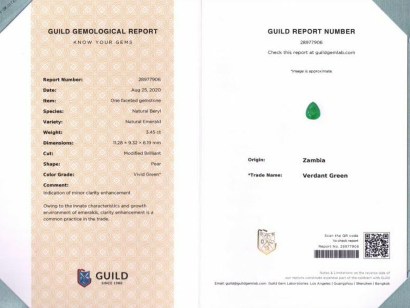 3.45ct 沃頓綠吊墜 祖母綠珠寶